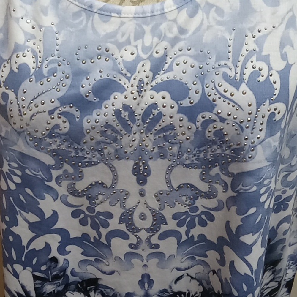JM Collection Woman Size 1X cold shoulder sleeved women's top - Picture 2 of 11